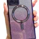 Doowear Galaxy S20 Ultra Case Magnetic Glitter [Compatible with Magsafe] Anti-Scratch Shockproof Luxury Plated Clear Full Camera Protection Phone Cover Case for Samsung Galaxy S20 Ultra-Deep Purple