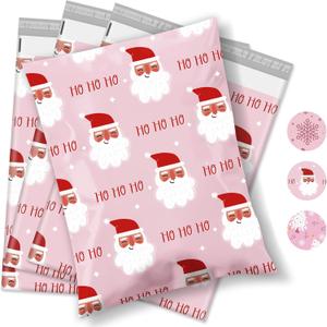 Metronic Christmas Poly Mailers 10x13 Inch Shipping Bags for Clothes, Self Adhesive Shipping Envelopes for Small Business, Waterproof Mailers Poly Bags for Shipping, Packaging Mailing Bags 20 Pack Pink