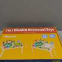 Activity Table for 1+ Year Old, 7 in 1 Wooden Montessori Activity Center Play Table with Drum, Bead Maze Shape Sorter Fishing Game, Kids Sensory Educational Toddler Learning Toys 1st Birthday Gifts