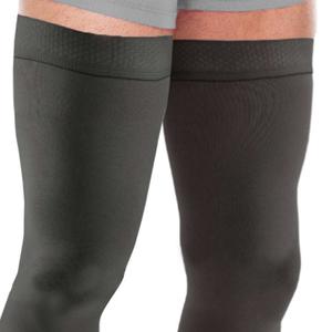 Zhanmai Thigh High Compression Socks 20-30 Mmhg Compression Stockings Thigh High Socks for Men Swelling (Large, Grey)