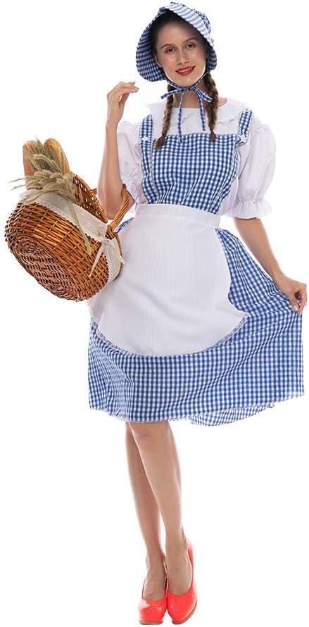 FantastCostumes Women's Dorothy Costume Halloween Classic Cosplay Fairy Tale Kansas Girl Blue and White Plaid Dress (Large)
