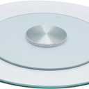 Glass Table Top,Thick Tempered Glass Heavy Duty Turntable with 360° Rotation, Round Tempered Tabletop Serving Plate Transparent Rotating Serving Tray for Dining Table (70CM 27.56inch)