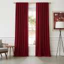 NICETOWN Red Blackout Velvet Curtains 120 inches Long, Super Soft Light & Heat Blocking Extra Long Sliding Glass Door Romantic Drapes for Window/Dance Room (52" Wide), 2 Panels