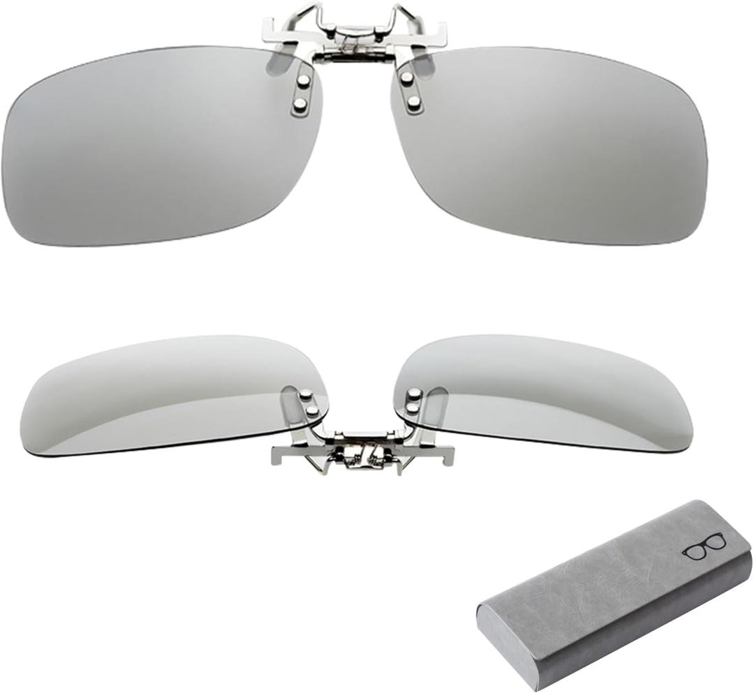 RealD 3D Glasses Clip On (2 Pack), 3D Glasses for Glasses Wearers Movies at Home, 3D Viewing Glasses with Durable Metal Clip & Hard Box