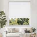 ChrisDowa Cordless Free-Stop 100% Blackout Blinds for Windows, Roller Windows Shades with Thermal Insulated, UV Protection Fabric for Living Room, Office and Home. Easy to Install.White,27" W X 72" H