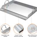 only fire Universal Stainless Steel Cooking Griddle, Flat Top Plate Insert with Grease Groove and Handles for Gas and Charcoal Grills, Tailgating, Camping and Parties, 23" x 16"