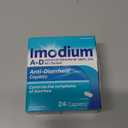 Imodium A-D Diarrhea Relief Caplets with Loperamide HCl, Anti-Diarrheal Medicine to Help Control Symptoms of Diarrhea Due to Acute, Traveler's Diarrhea, HSA/FSA Eligible, 24 ct, Exp Date: 2028/FEB