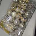 92ct Christmas Tree Decoration Set Christmas Ball Ornaments with Srtings Shatterproof Christmas Baubles for Christmas Holiday Wreath Garland Party Decoration, Gold-Silver