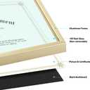 Golden State Art, 8.5x11 Aluminum Frame, Real Glass, Metal Frame for 8.5 by 11 inch Document, Certificate, Diploma. with Easel Stand (Gold, 1 Pack)