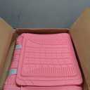PIC AUTO Bling Rubber Floor Mats, Sparkly Glitter Pink Car Mats Set, Heavy Duty All Weather Waterproof Mats Pad for Girls & Women Universal Fit for Automotive SUV, Sedan, Van