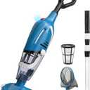 Pool Vacuum for Above Ground Pool, 2025 Upgraded Pool Vacuum with A Telescopic Pole, 18.5 Gal/Min Powerful Suction, 80Mins Runtime, Effortlessly Cleans Debris Underwater (Blue)