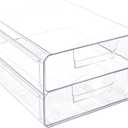Clear Stackable Storage Drawers,Acrylic Makeup Drawer Organizer with 2 Drawers,Stackable Storage Bins for Skincare,Cosmetics,Beauty Supplies,for Vanity,Bathroom,Kitchen Countertop,Pantry Organization