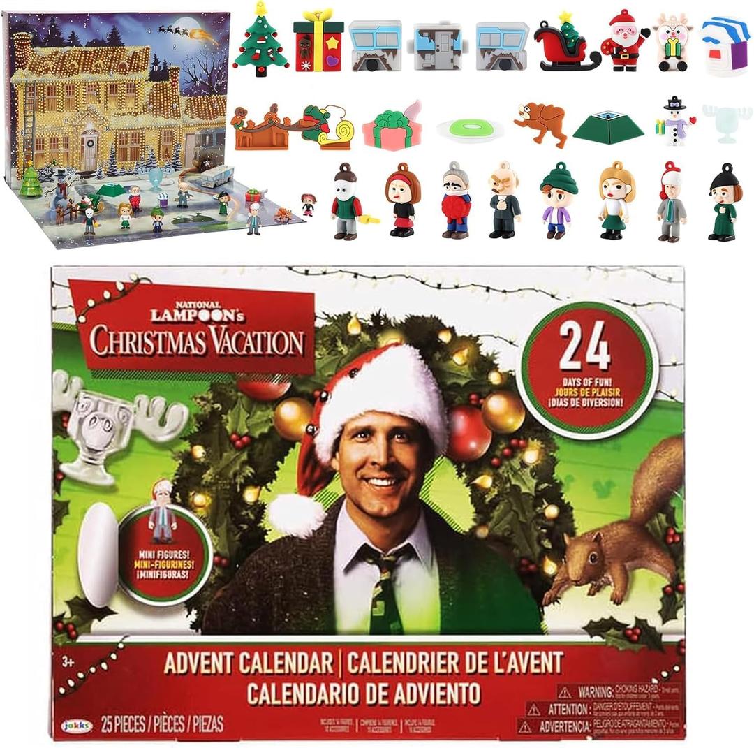 National Lampoons Christmas Vacation Advent Calendar 2025 New, National Lampoon Toy Figurine figure Christmas Gifts Contains 24pcs Xmas Tree Ornaments