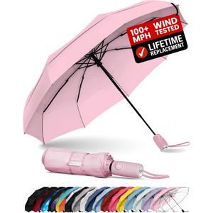 Repel Windproof Travel Umbrella - Compact & Withstands Winds up to 100MPH , Strongest Premium Auto Folding Umbrella for Rain and Sun - Durable, Light & Portable for Women & Men , Fits Backpack & Cars