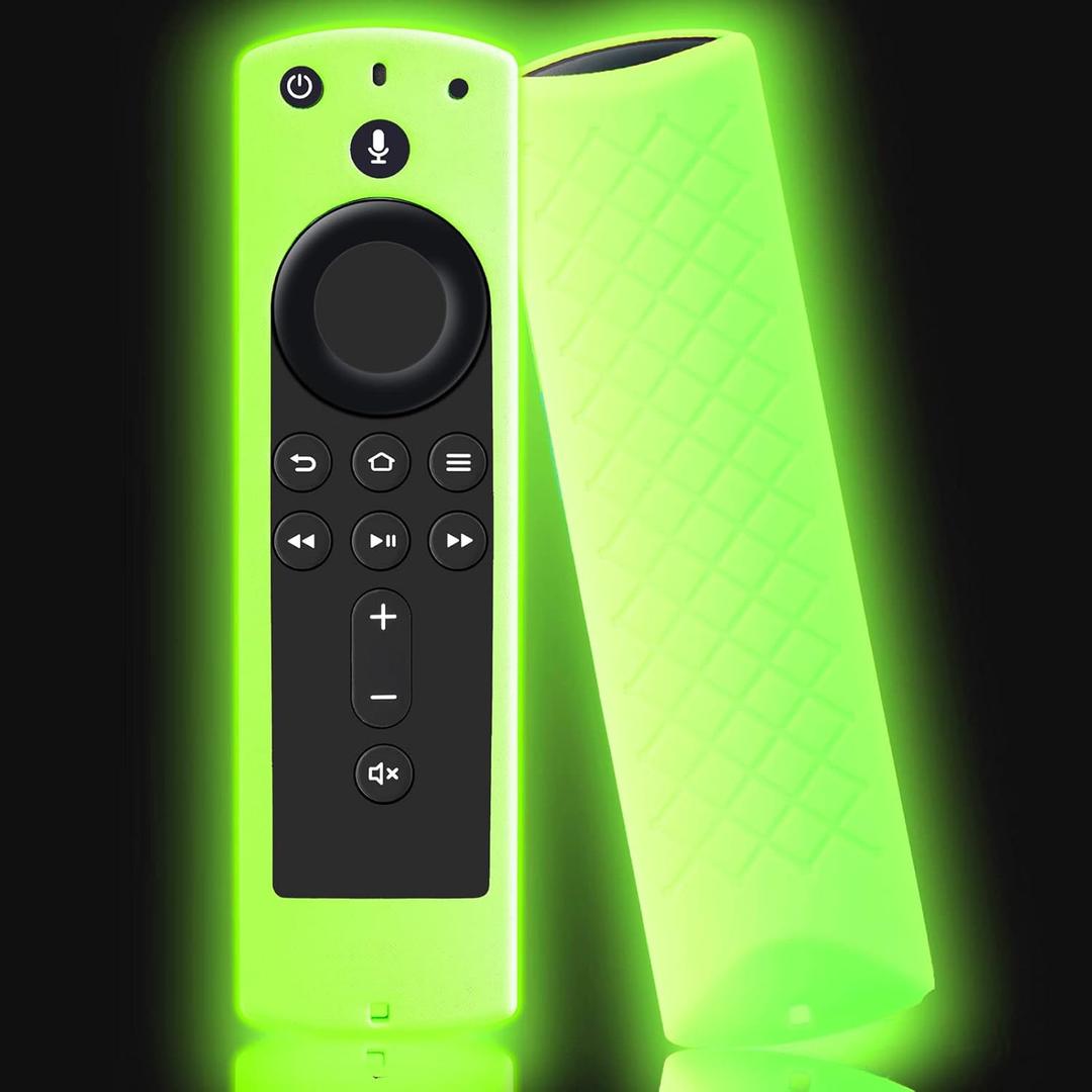 Covers for Alexa Voice Remote for Fire TV Stick 4K, Fire TV Stick, Fire TV Shockproof Protective Silicone Case - Glow in The Dark Green