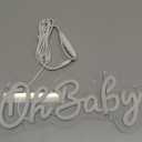 SYLHOME Oh Baby Led Neon Light Sign Nursery Bedroom Wall Decor Sign Baby Shower Kids Birthday Christmas Party Backdrop Decor 11.8" X 5.1" USB