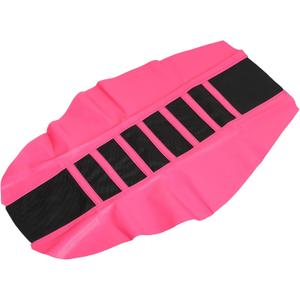 X AUTOHAUX Universal Motorcycle Pit Dirt Bike Faux Leather Soft Seat Cover Anti Slip Seat Cushion Pink Black 1Pc