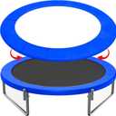 12FT 14FT 15FT Trampoline Pad Replacement Upgraded Trampoline Spring Cover, 16FT Foam Trampoline Safety Padding Round, Waterproof Tear-Resistant, No Holes for Pole (Blue)