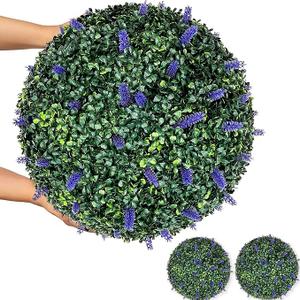 DOPGIB Artificial Plant Topiary Ball: UV-Anti 2 PCS 20 Inch 4-Layer Leaf Faux Boxwood Decorative Balls for Wedding, Balcony, Garden, Backyard and Indoor & Outdoor Greenery Home Décor