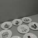 8 Pcs Vintage Halloween Dinnerware Set Halloween Plates Serving Dishes 8 Inch Reusable Gothic Dinnerware Set Salad Dessert Plates for Indoor and Outdoor Use Kitchenware Gift(Classic,8 Inch)