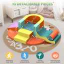 10 PCS Color Foam Climbing Blocks for Toddlers, Soft Play Set with Toy Car, Climbing Blocks for Toddlers 1-3, Indoor Climb and Crawl Soft Play Set
