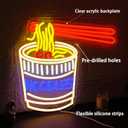 Instant Noodles Neon Sign for Wall Decor Ramen Neon Signs Cup Noodles LED Neon Light for Bedroom Kitchen Game Room Unique Gift for Food Lovers Birthday