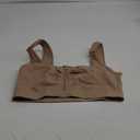 BRABIC Wireless Zip Front Closure Bras for Women No Underwire Full Coverage Comfort Everyday Post Surgery Compression Bra (Small, Light Brown)