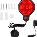 Garage Parking Sensor, Adjustable Garage Car Stop Indicator with Red/Yellow/Green LED Display, Set Stop Distance 6"–6 Ft, Battery (Not Included) or Power Cord Powered (Black)