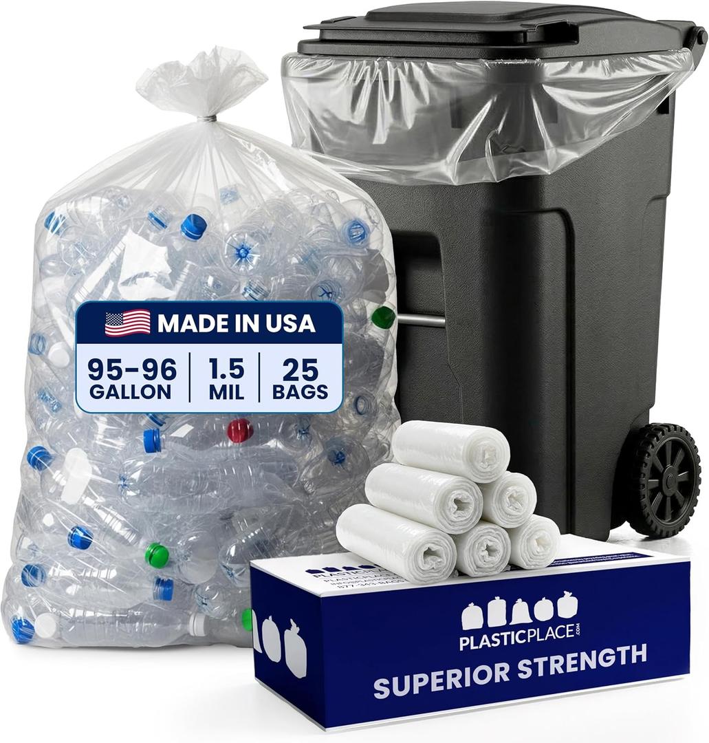 Plasticplace 95-96 Gallon Garbage Can Liners ,25 Count (Pack of 1)