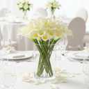 10 Pcs Artificial Calla Lily White Flowers, 26" Long Stem Artificial Flowers for Tall Vases, Wedding Centerpieces & Bridal Bouquets, Realistic White Calla Lilies for Home & Office Decor