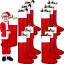 Ceenna 12 Pcs Giant Christmas Stocking Jumbo Christmas Tree Hanging Stockings Bulk 34" Inch Tall Oversized Large Xmas Fillable Stocking Ornaments for Decoration(Red)