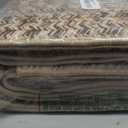 Machine Washable Rug 4x6 Print Braided Area Rugs Stain Resistant Non-Slip Floor Cover Farmhouse Solid Printed Textured Carpet for Bedroom Living Room Decor, Linen