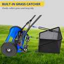 16-Inch Reel Lawn Mower with Grass Catcher and Tool-Free Blade Adjustment, 5-Blade Manual Push Lawn Mower, 5-Position Height Adjustable