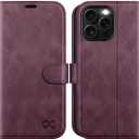OCASE Compatible with iPhone 16 Pro Wallet Case, PU Leather Flip Folio Case with Card Holders RFID Blocking Kickstand [Shockproof TPU Inner Shell] Phone Cover 6.3 Inch 2024, Mulberry