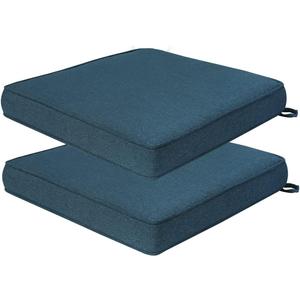 FUNHOME Set of 2 Outdoor Chair Cushions, Water-Resistant Tufted Seat Cushions for Patio Furniture 19 x 19 x 5 Inch Patio Cushion for Rocking, Camping, Kitchen Chairs