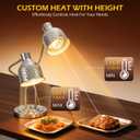 Dyna-Living Food Heat Lamp, 2-Head Adjustable Heat Lamp for Food Commercial Electric Food Warmer Lamp Catering Warming Lights for Buffet Parties Restaurant Kitchen, 500W