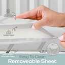 Babylicious Waterproof Pack and Play Mattress Pad - 38" x 26" | Roll Up Style - Breathable Soft Memory Foam - Portable Mattress Topper- Baby Foam Mattresses for Babies - Includes Easy Carry Buckle