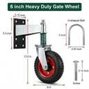 6 Inch Heavy Duty Gate Wheel, 360° Swivel Spring Loaded 600LB Capacity Gate