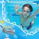 Vvinca Kids Swim Goggles with Fabric Strap No Tangle Pain-Free, Anti-Fog Swimming Pool Goggle No Leak for Toddlers Girls Boys (Blue)