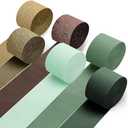 6 Rolls Crepe Paper Streamers, 492 ft Crepe Paper Craft for Wedding Baby Shower Birthday Bridal Party Engagement Decorations and DIY Crafts (Sage Green) 2 PACK