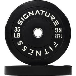 Olympic Bumper Plate Weight Plates with Steel Hub, 35LB, Pair