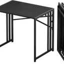 Lutown Teen Folding Computer Desk - 32 inch, Writing & Gaming, Small Space Office Desk, Black, No Assembly Required