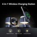 2026 Upgraded4 in 1 Wireless Charger, 3 in 1 Wireless Charging Station with Night Light for MagSafe Charger, 15W Magnetic Travel Stand for iPhone17/Air/Pro/Max/16/15/14, Apple Watch, Airpods (Gray)