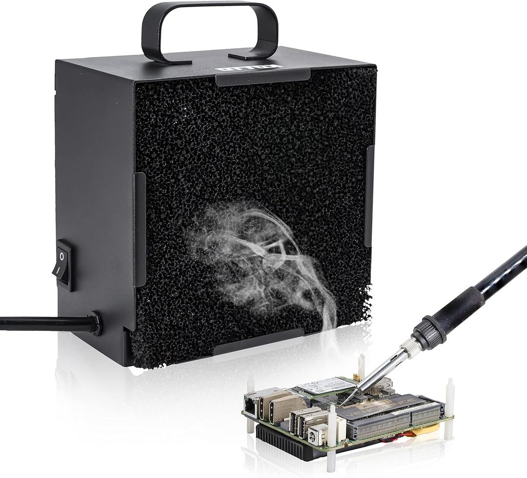 KOTTO Solder Smoke Absorber Remover Fume Extractor Smoke Prevention Absorber DIY Working Fan for Soldering Station (Black)