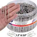 Vinaco Paper Clips Non Skid, 500PCS Medium and Jumbo Paper Clips (1.3 inch & 2.0 inch), Durable & Rustproof, Coated Paperclip Great for Office School and Personal Use