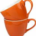 MECOWON 30 OZ Porcelain Coffee Mugs, Set of 2 Large Mugs for Soup, Cereal and Salad (Orange)
