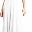 Urban CoCo Women's Short Sleeve Waisted Slim Fit Midi Dress (S, White)
