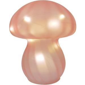 Mushroom Table Lamps Night Lights Cute Glass Nightstand Bedside Desk Lamps for Bedroom Living Study(Bulb Included) - Pink Stripes