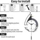 Decorative Wall Clock for Living Room, Creative Silent Non Ticking Modern Wall Clocks with Pendulum, Battery Operated, Large Wall Clock for Living Room, Kitchen, Bedroom (Black White, 31.5x15.7inch)