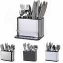 Utensil Holder,Stainless Steel Caddy Counter,Spoon holder,4 Compartments Silverware Caddy,Capacity Flatware Spoon Fork Tool Cutlery Holder (Expand silvery)